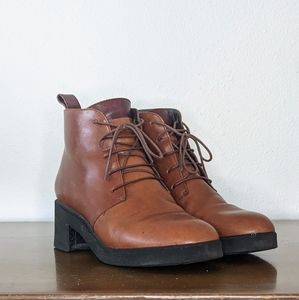 Camper Brown Laced Leather Boot - Size 38 (7.5)